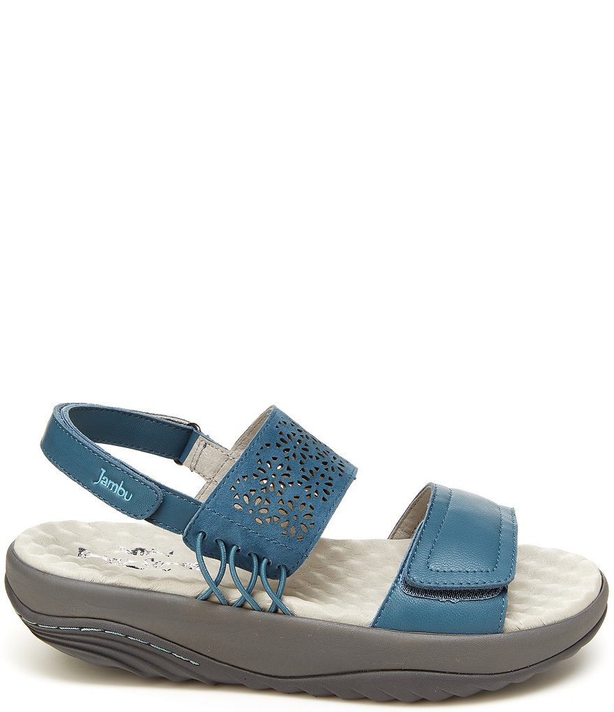 Jambu Alba Leather Banded Wedge Sandals