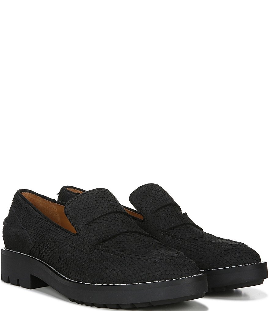 Sarto by Franco Sarto Tivoli Scale Textured Leather Lug Penny Loafers