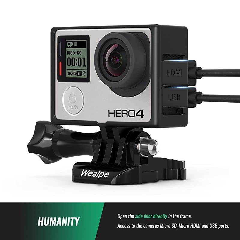 Frame Mount Housing Case Compatible with GoPro Hero 4 3+ 3 Cameras with Protective Lens Cover