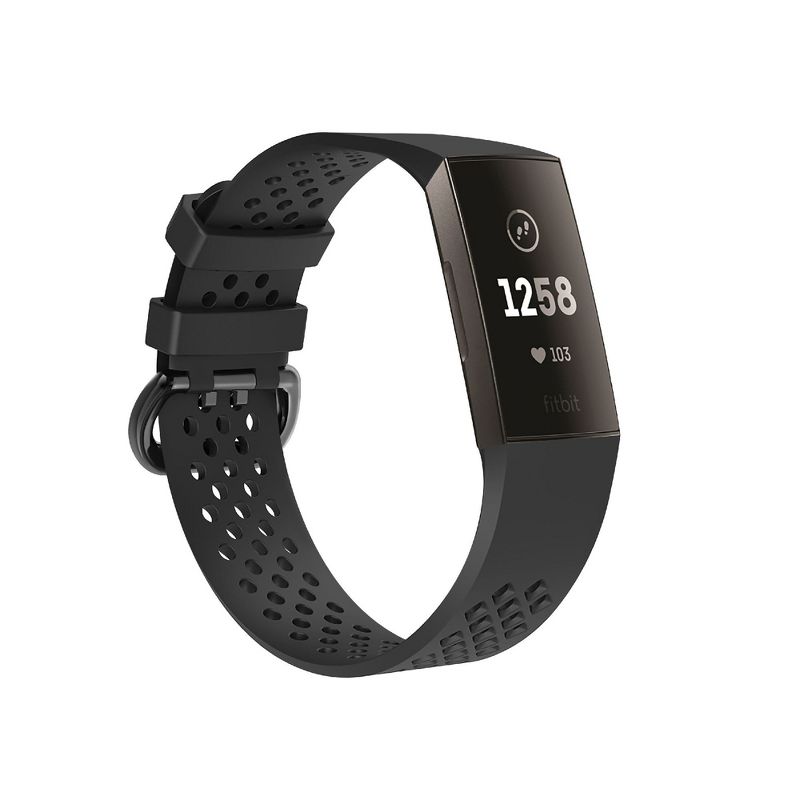 Insten Soft TPU Rubber Replacement Band For Fitbit Charge 4 & Charge 3, Black