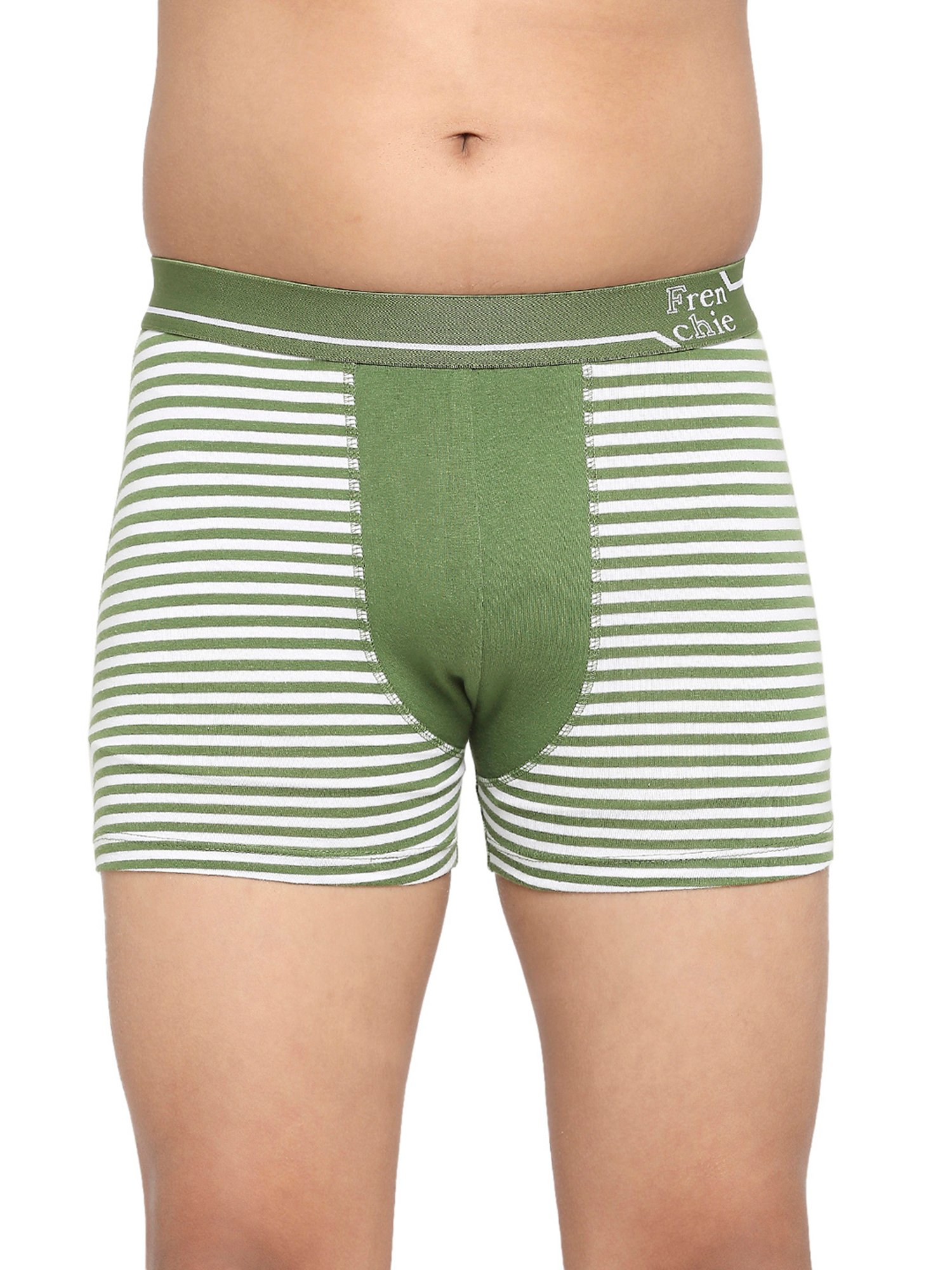Frenchie Kids Navy & Green Striped Trunks (Pack Of 2)