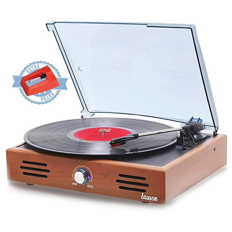 JTF535 Record Player Turntable USB for Vinyl Records 3 Speed Belt Driven Vintage Record Player VinyltoMP3 Stereo Built in Speakers Lp Phonograph RCA Output Natural Wood Effect Oak