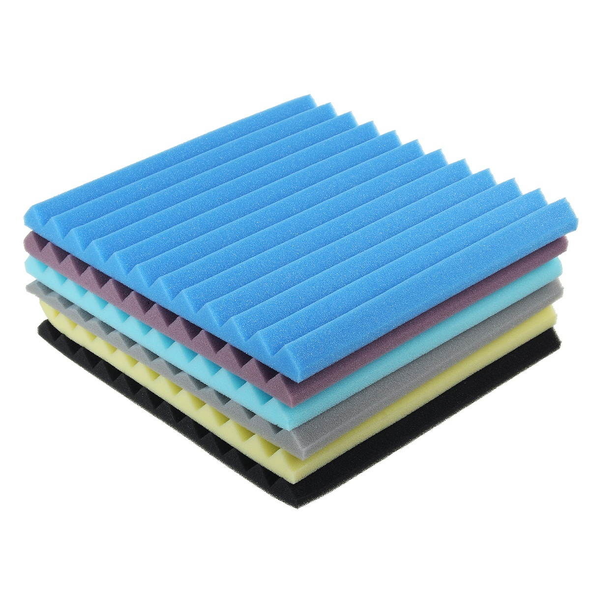 16 Pcs Soundproofing Wedges Acoustic Panels Tiles Insulation Closed Cell Foams Gray