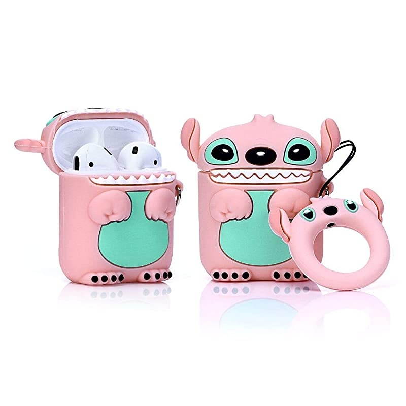 Airpods Silicone Case Cool Cover Compatible for Apple Airpods 1&2 [Cartoon Series][Designed for Kids Girl and Boys] (Angel)