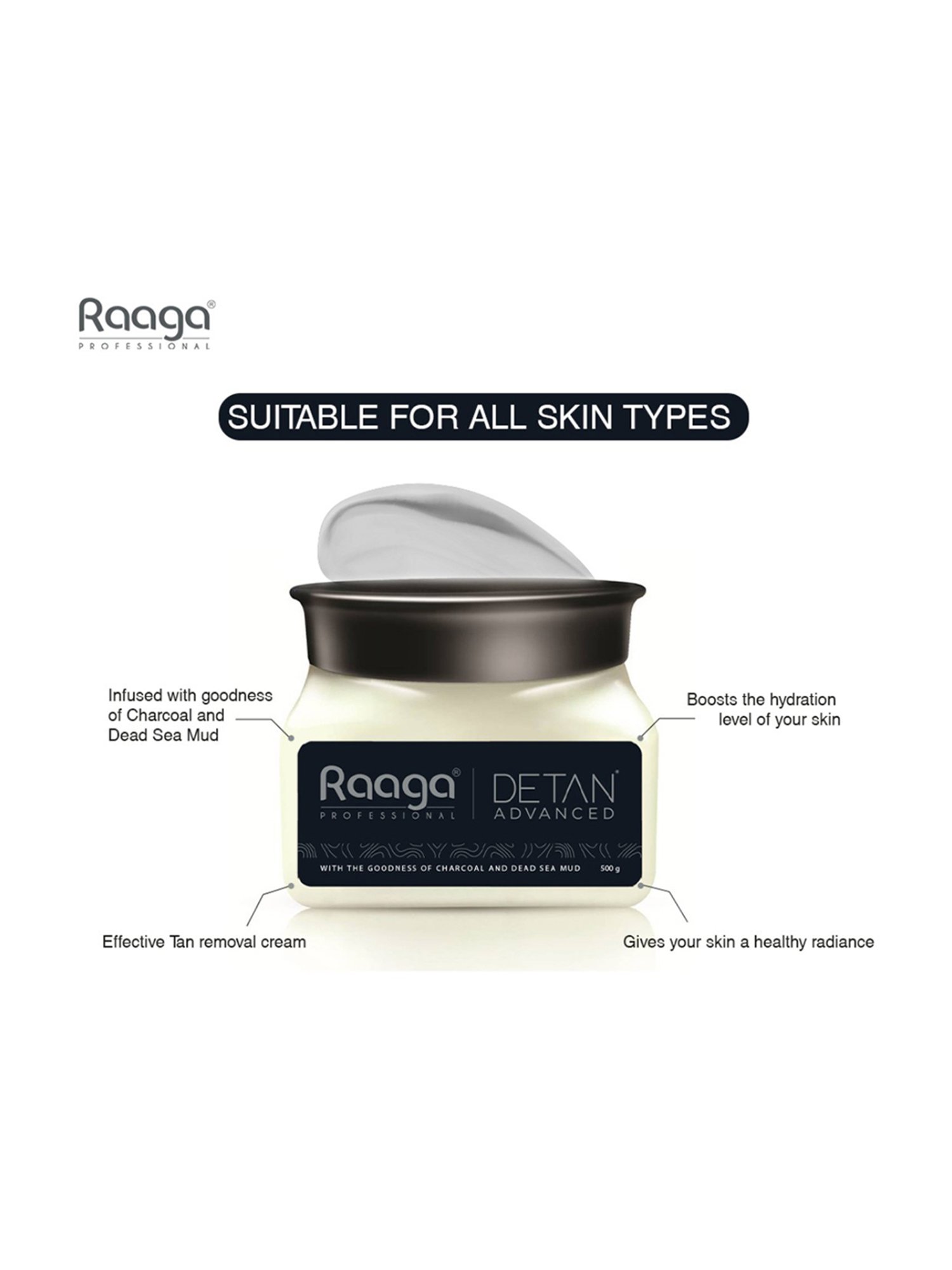Raaga Professional Detan Advanced Cream - 500 gm