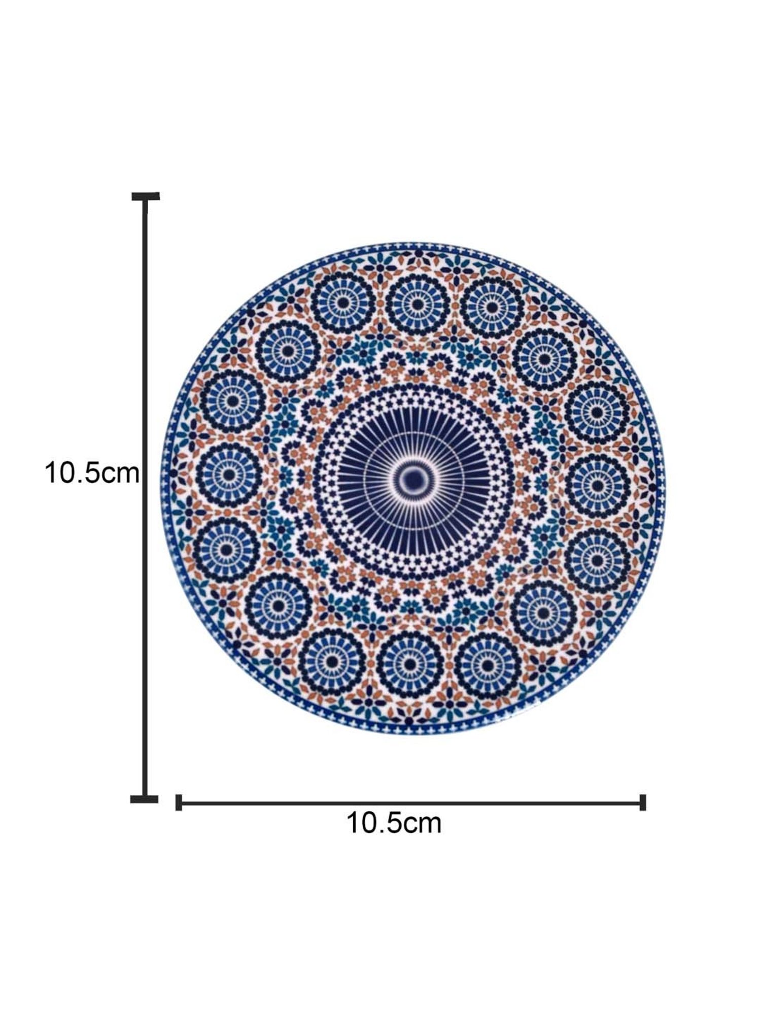 TAYHAA Blue Ceramic Exquisite Printed Coasters - Set of 2