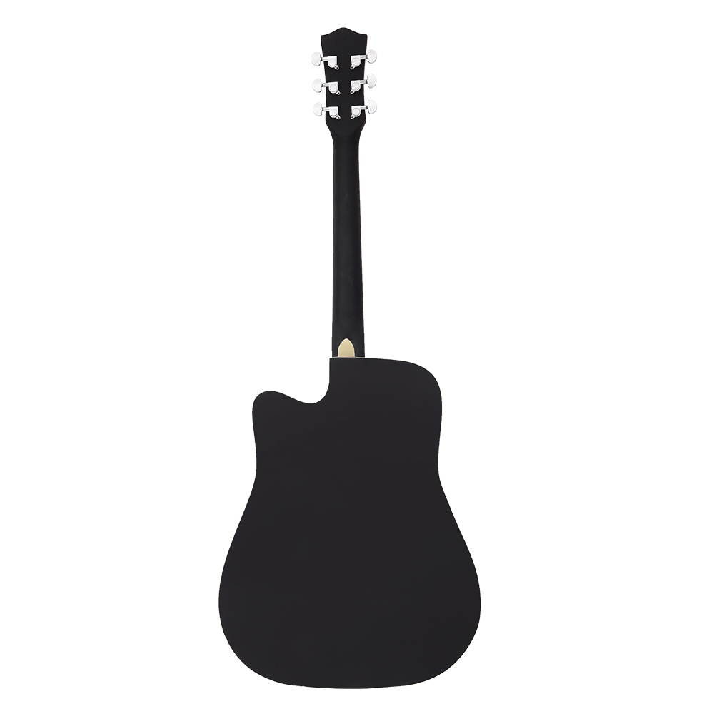 New 41" Full Size Adult 6 Strings Cutaway Folk Acoustic Guitar Black