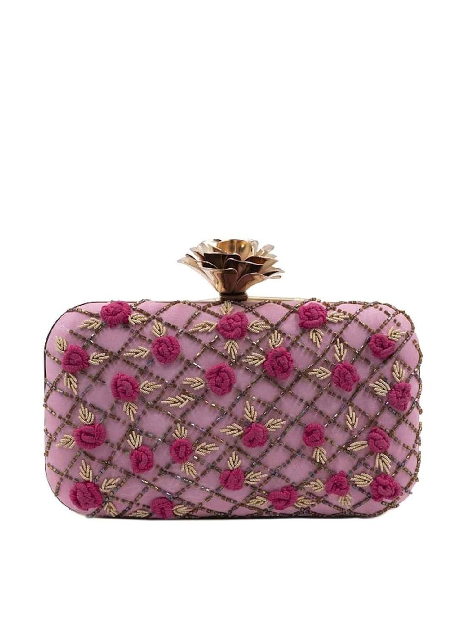 Sugarcrush Pink Embroidered Clutch