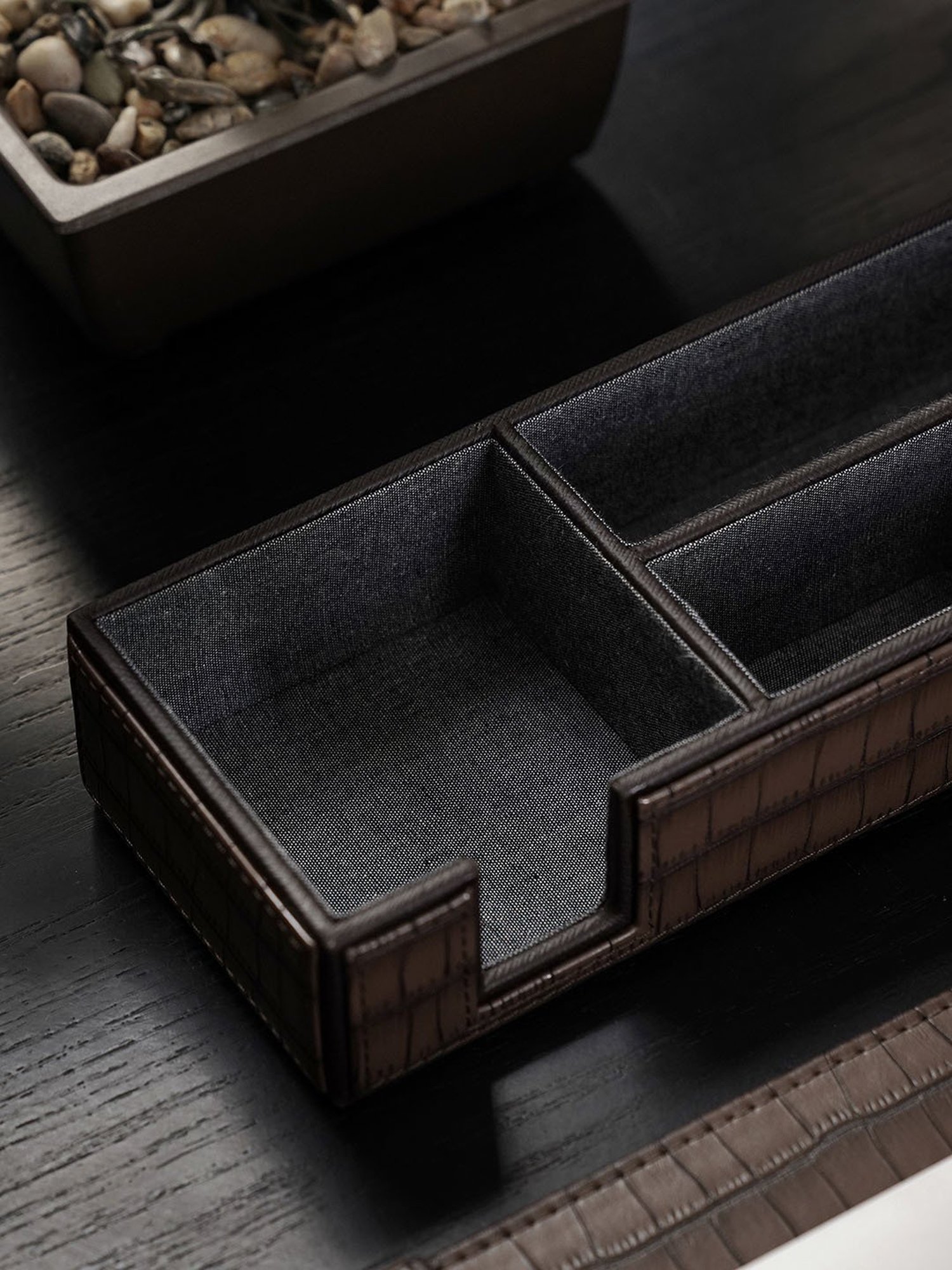 Pure Home and Living Brown Leather Organisers