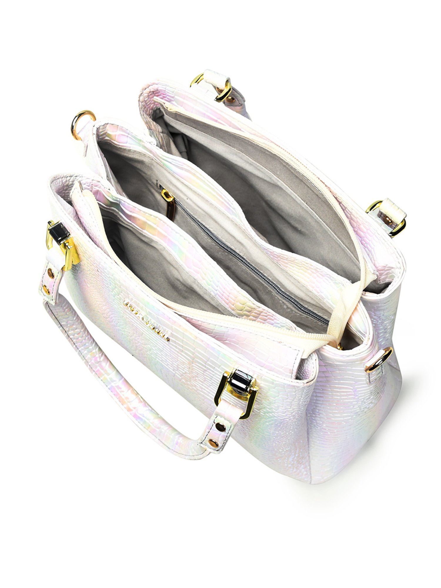 PELLE LUXUR White Animal Effect Medium Satchel