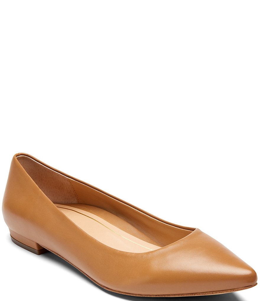 Jack Rogers Blair Pointed Toe Bow Leather Flats