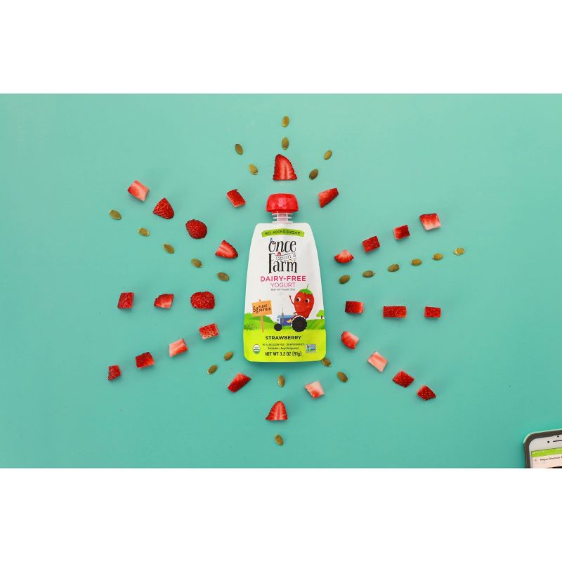 Once Upon a Farm Organic Strawberry Kids' Dairy-Free Yogurt - 3.2oz Pouch