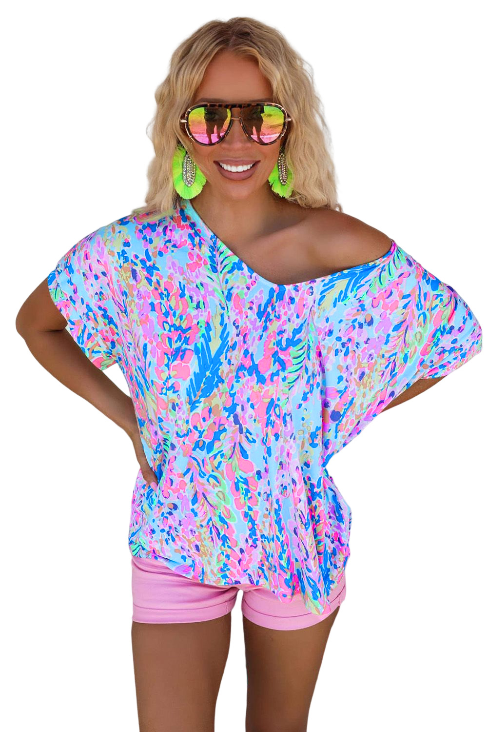 American Eagle Outfitters Peach Printed Crop Top