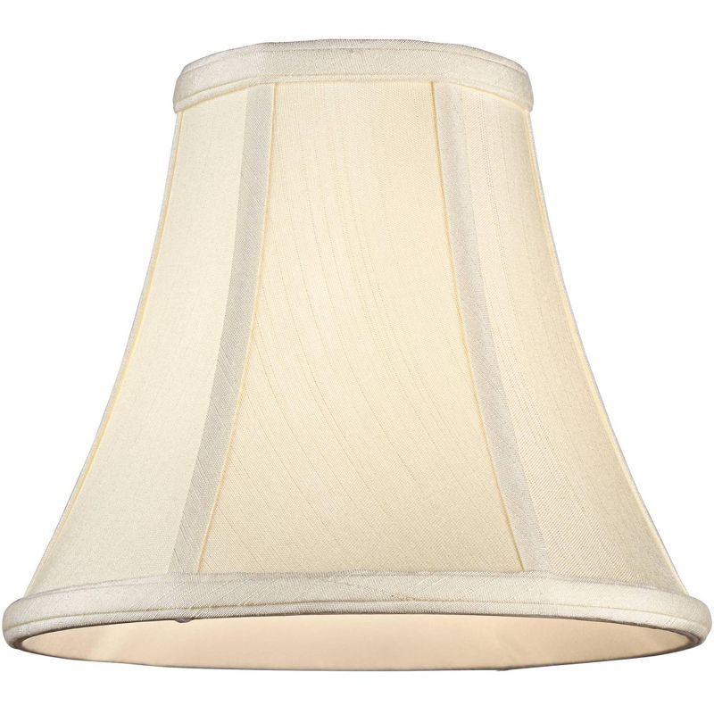 Imperial Shade Creme Small Bell Lamp Shade 4.5" Top x 9" Bottom x 8" Slant x 7.5" High (Spider) Replacement with Harp and Finial