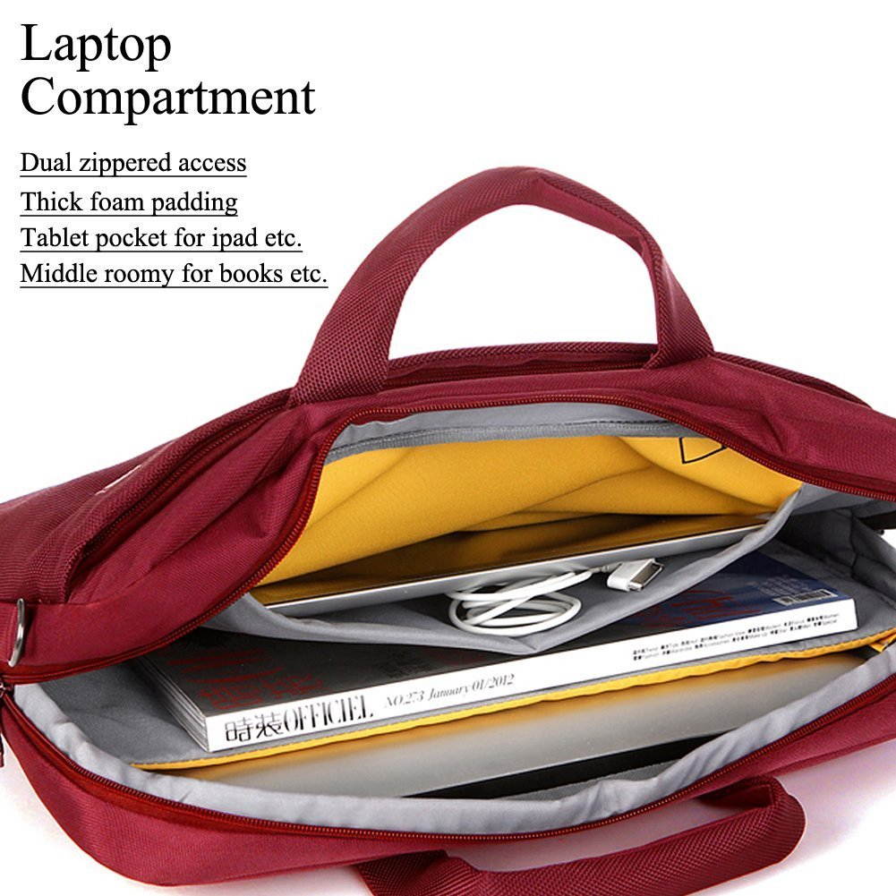 Wellhouse 15.6 Inch Laptop Bags, Business Shoulder Bags Handbags Carrying Bags Laptop Cases Notebook Cases with Suitcase/Luggage Back Belt For 15.6 inch HP Dell Sony Laptop Notebook Computer Macbook