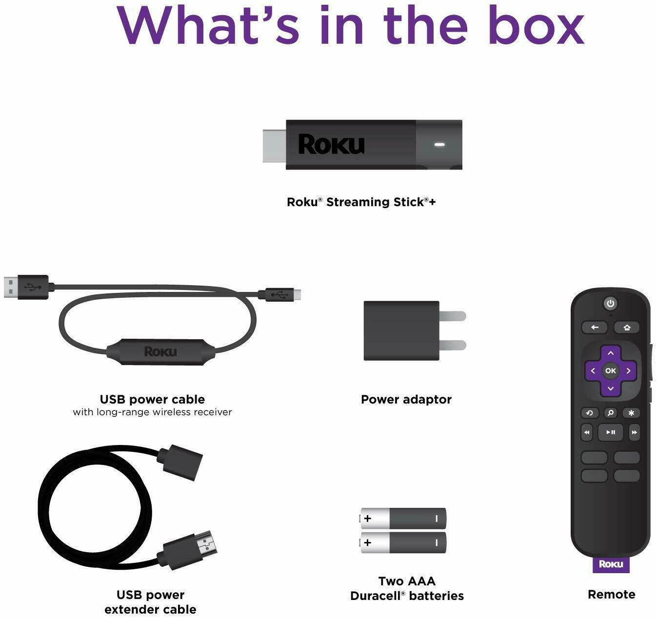 Roku 4K HD HDR Media Streaming Stick+ Voice Remote 3810R