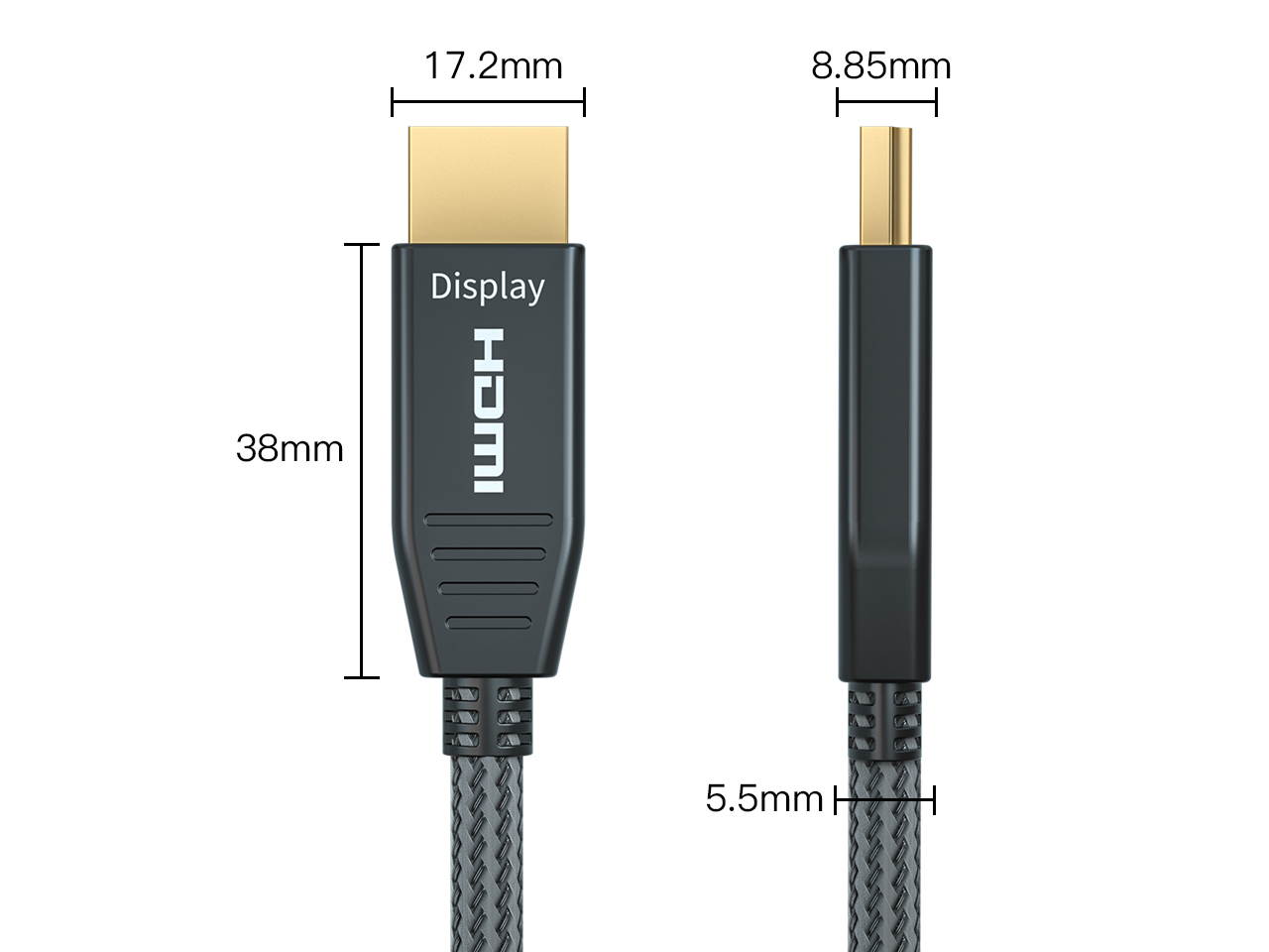 Fiber HDMI Cable 16.4ft 4K 60Hz, HDMI 2.0b Fiber Optic Cable Nylon Braided HDR10, ARC, HDCP2.2, 3D, 32Gbps Fiber Optic HDMI Cable Subsampling 4:4:4/4:2:2/4:2:0 Slim and Flexible