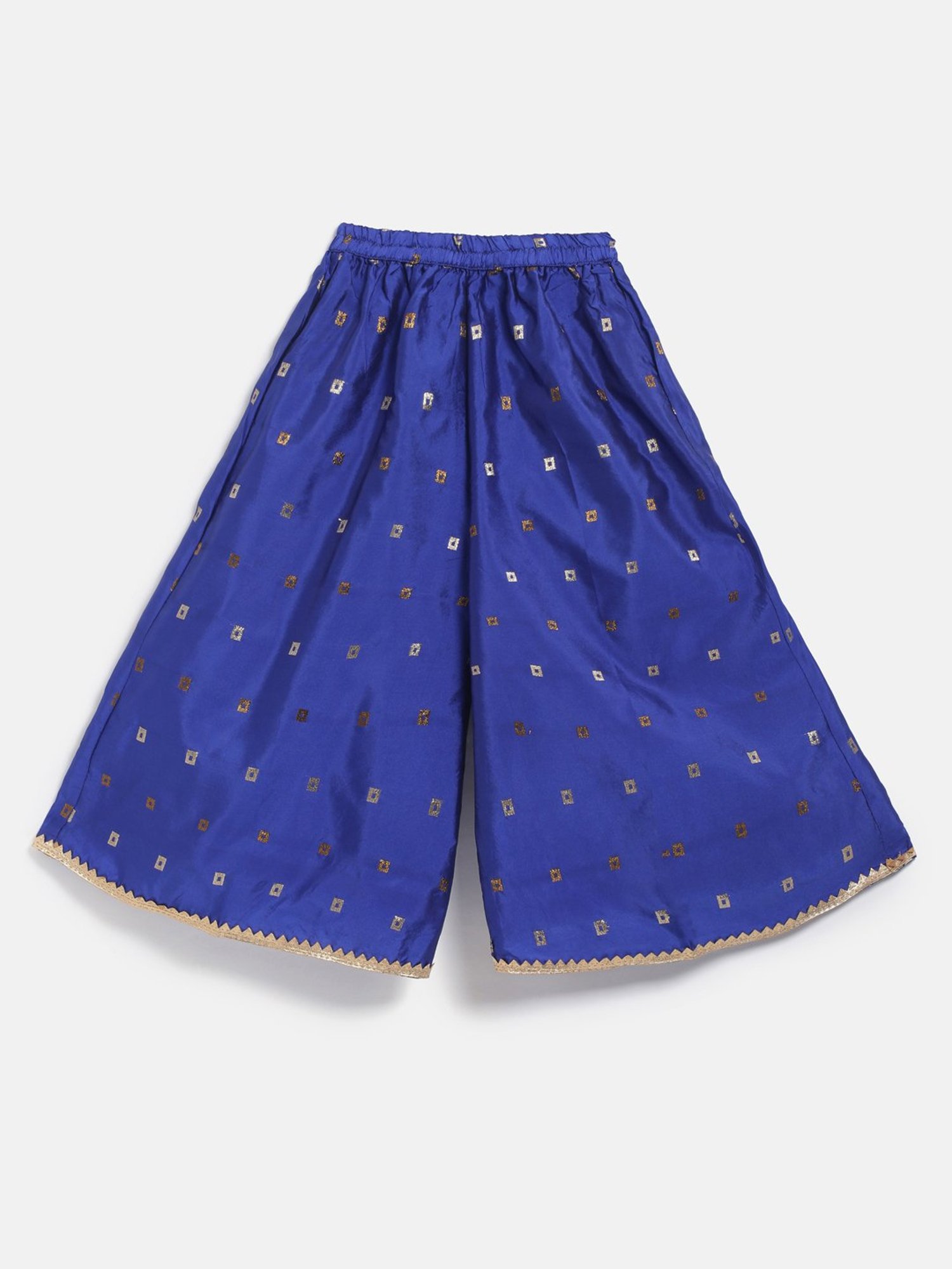 TWISHA Kids Magenta & Blue Self Design Top with Plazzos