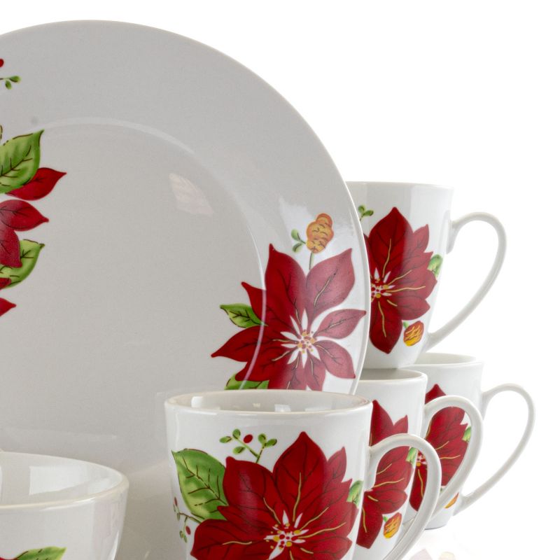 Vremi 16 Piece Multicolor Porcelain Dinnerware Set with 4 Dinner Plates, 4 Dessert Plates, 4 Salad/Soup Bowls, & 4 Coffee/Tea Mugs