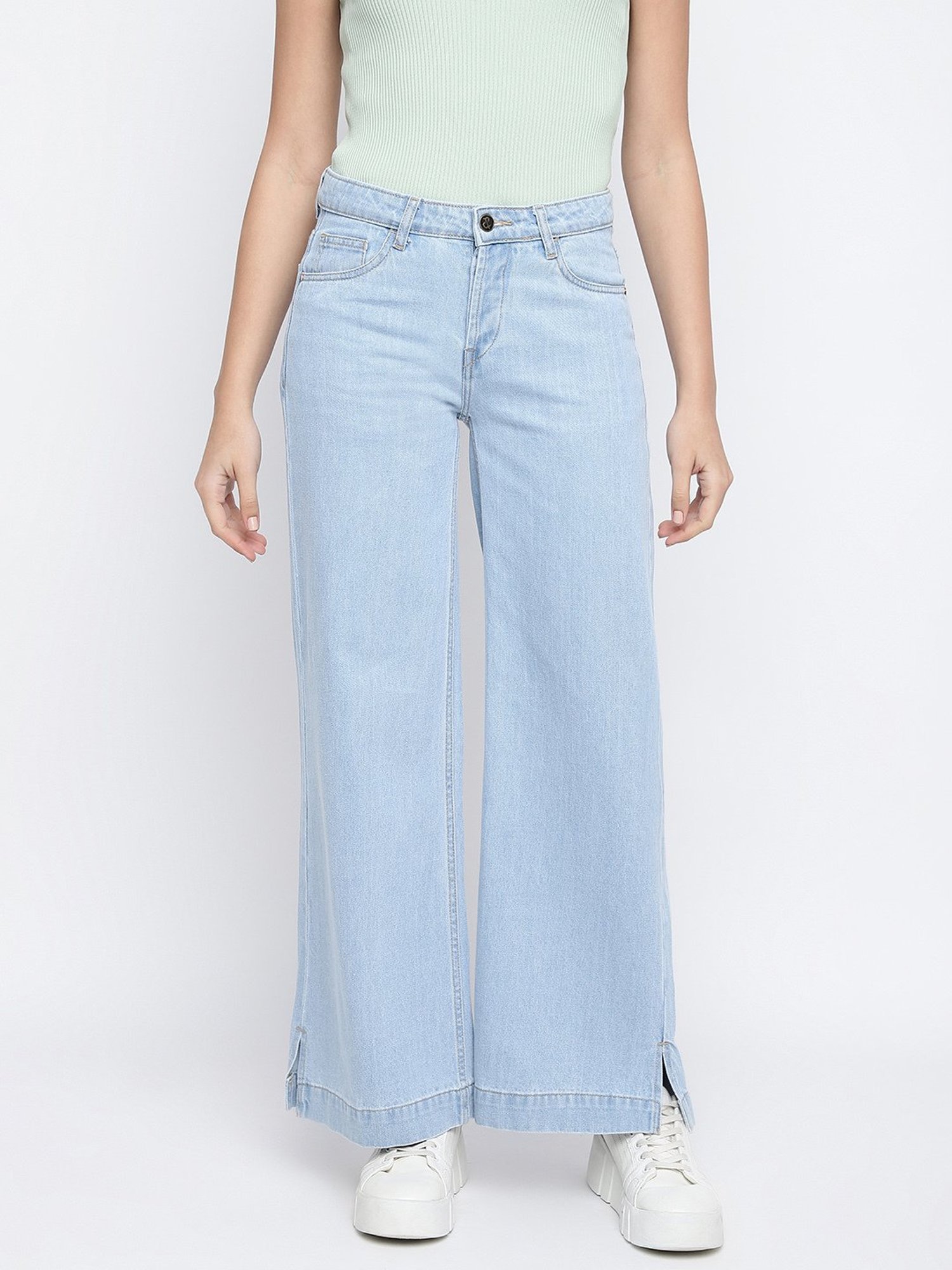 Tales & Stories Light Blue Relaxed Fit Mid Rise Jeans