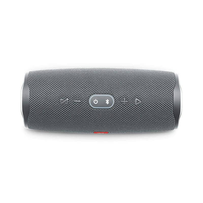 Charge 4 Portable Waterproof Wireless Bluetooth Speaker Bundle with divvi Charge 4 Protective Hardshell Case Gray