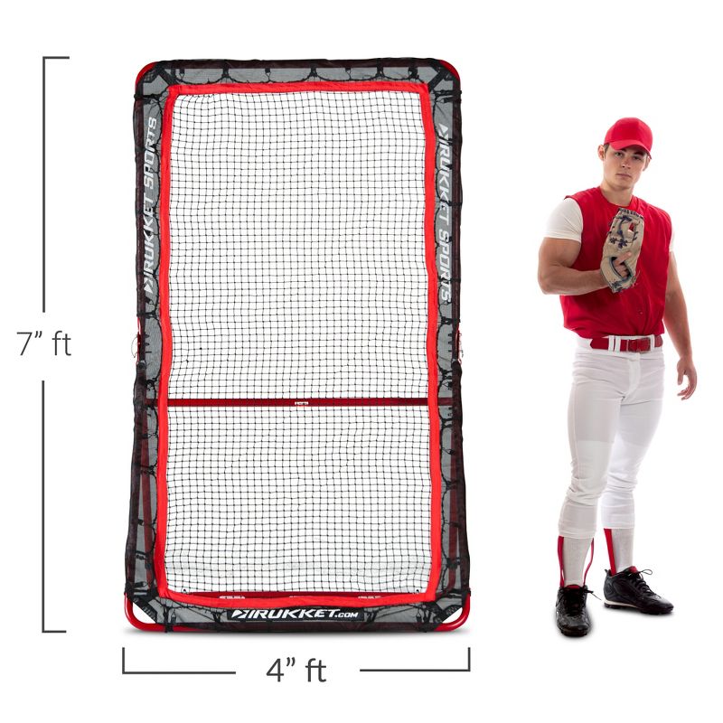 Rukket Sports 4 x 7 Foot Lacrosse Baseball Softball Football Rebounder Pitching Throwing Pitchback Training Screen
