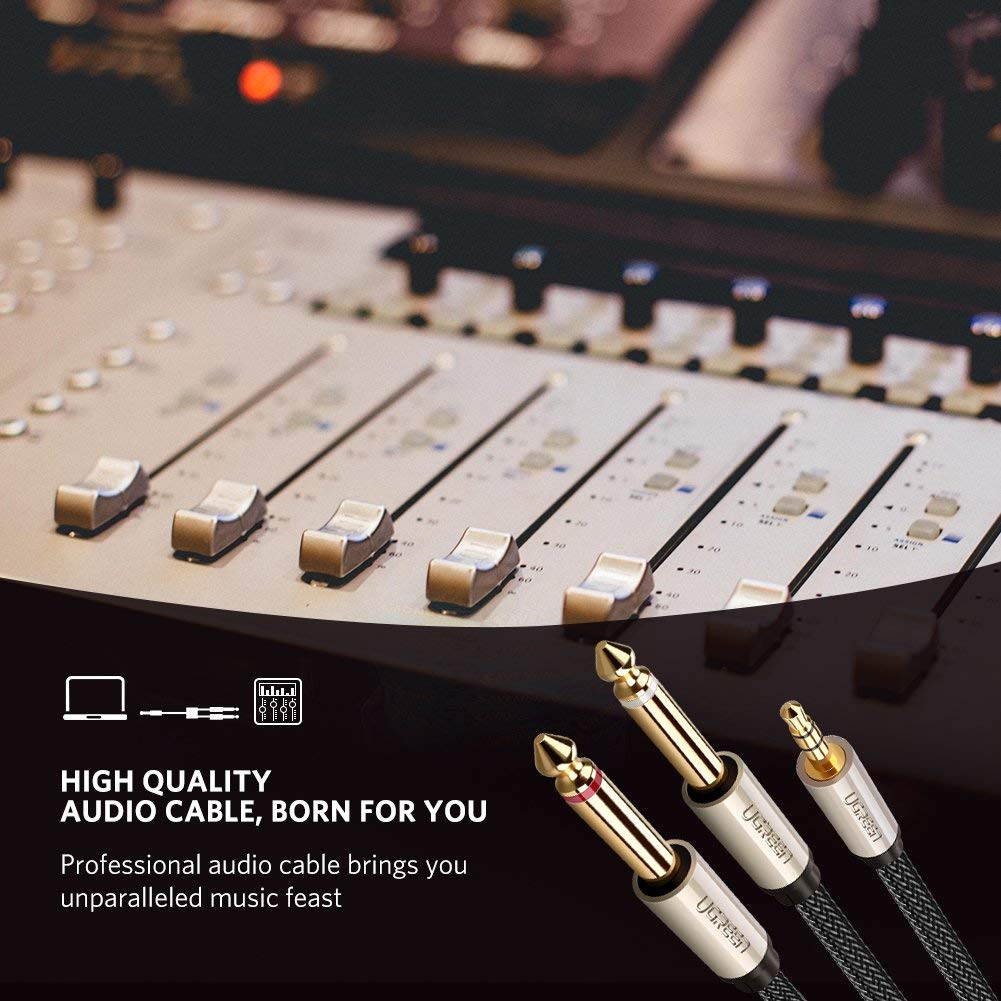 AU111 6 Feet Premium Audio Extension Cable Nylon Braided 35mm TRRS 4 Poles Jack Male to Female