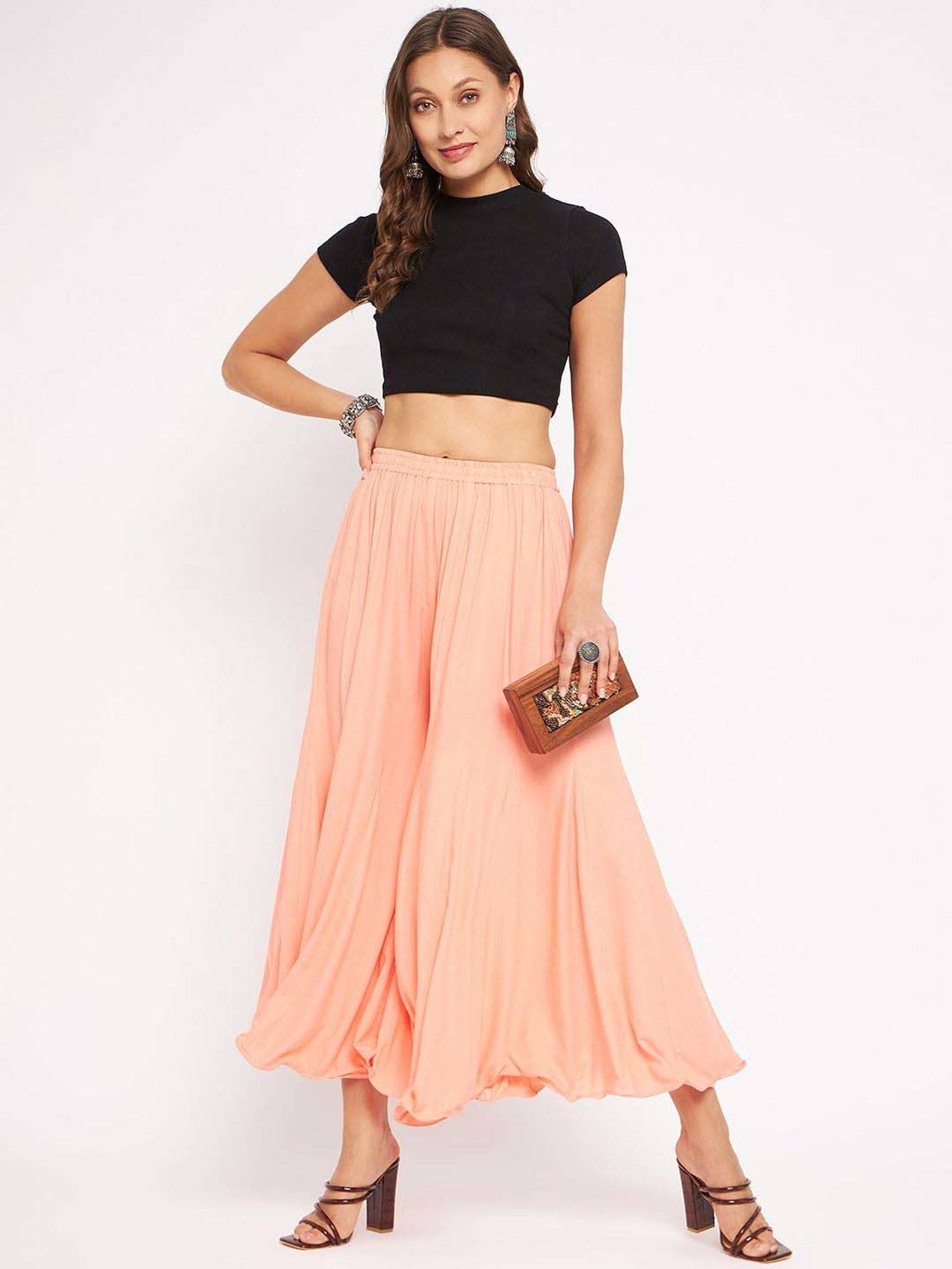 Castle Peach Regular Fit Palazzos