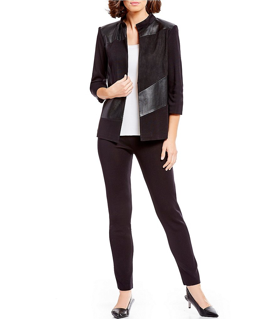 Misook Slim Straight Leg High Waist Washable Pants