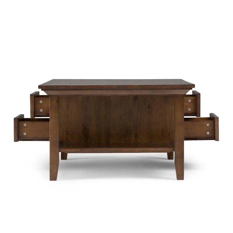 48" Mansfield Solid Wood Coffee Table Rustic Natural Aged Brown - WyndenHall