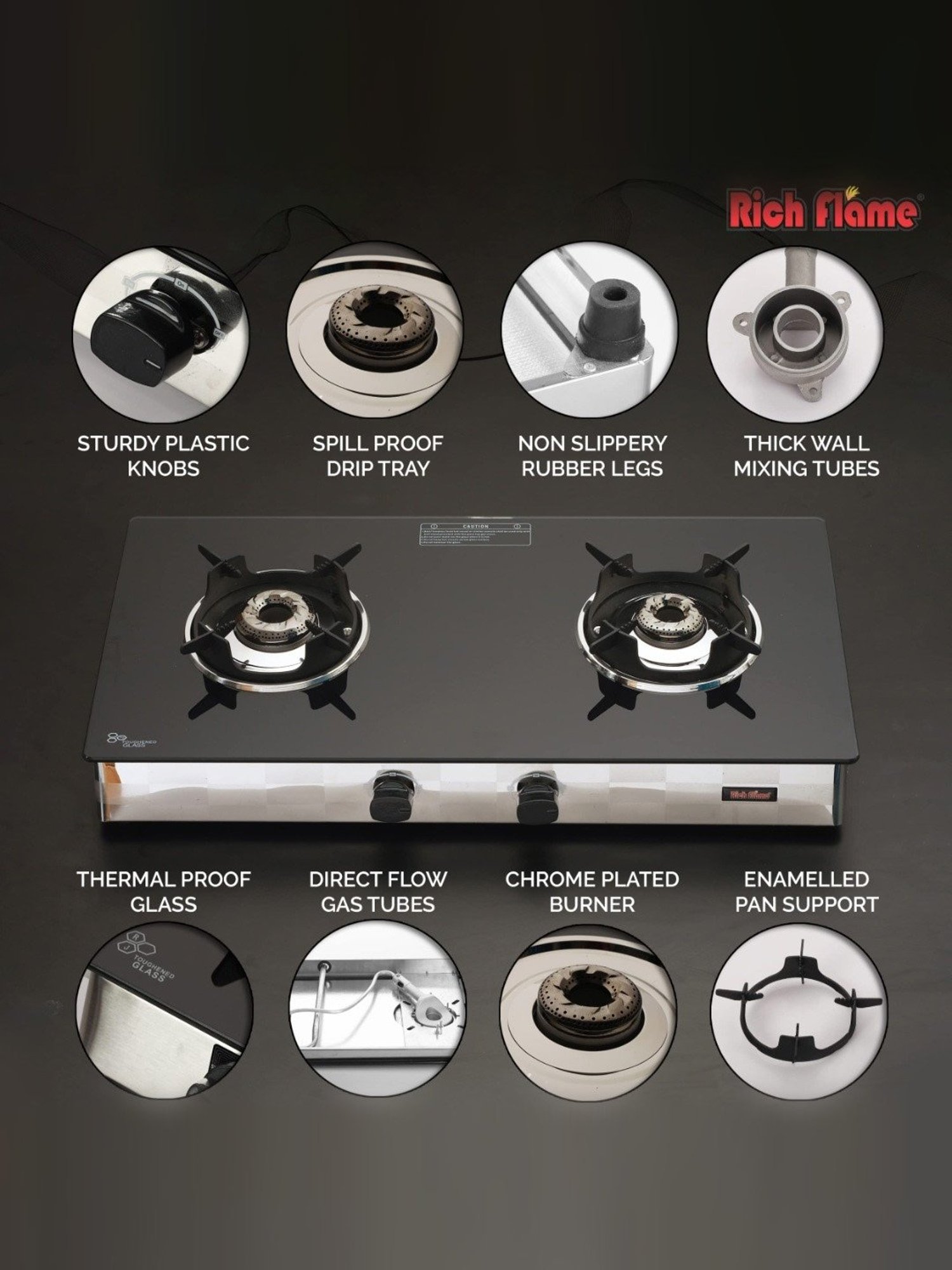 Glen LPG Gas Stoves with 3 Burner