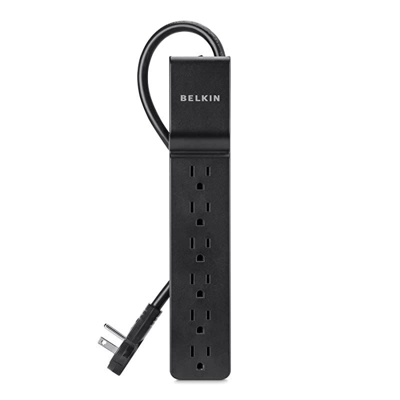 6Outlet Power Strip Surge Protector wFlat Rotating Plug 6ft Cord 600 Joules amp 12Outlet Power Strip Surge Protector w 8ft Cord 3940 Joules Gray