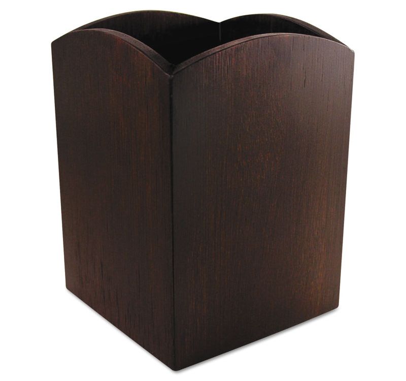 Artistic Bamboo Curved Pencil Cup 3 x 3 4 1/4 Espresso Brown ART11005C