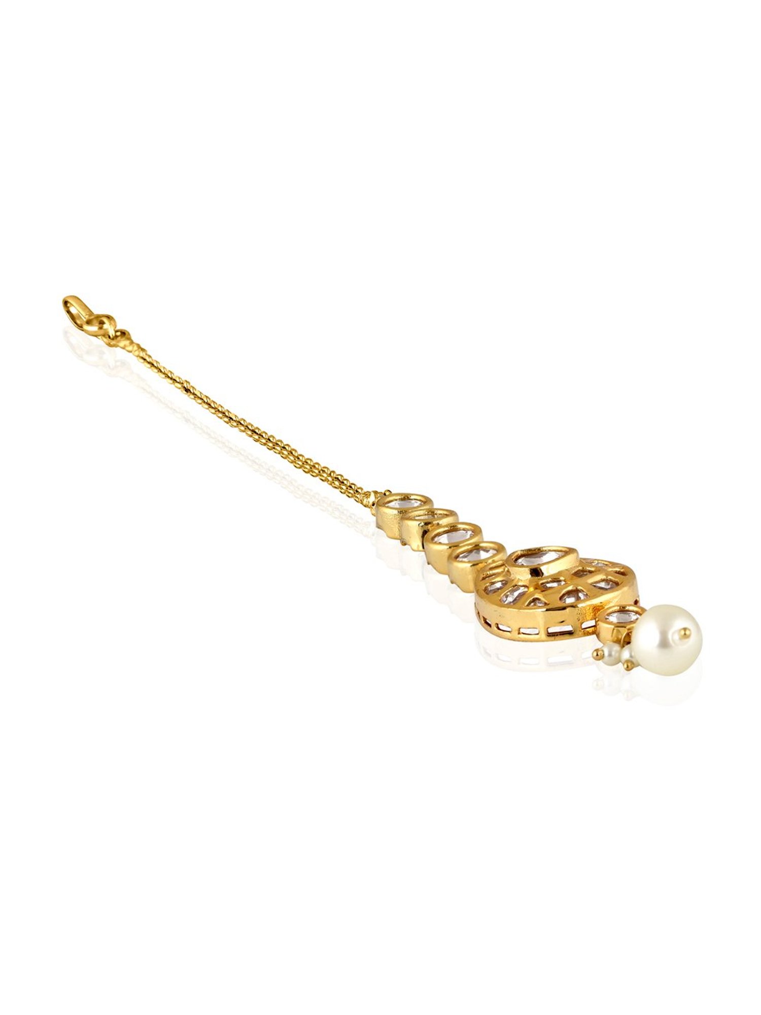 Curio Cottage Meira Sleek Kundan Maang Tikka for Women