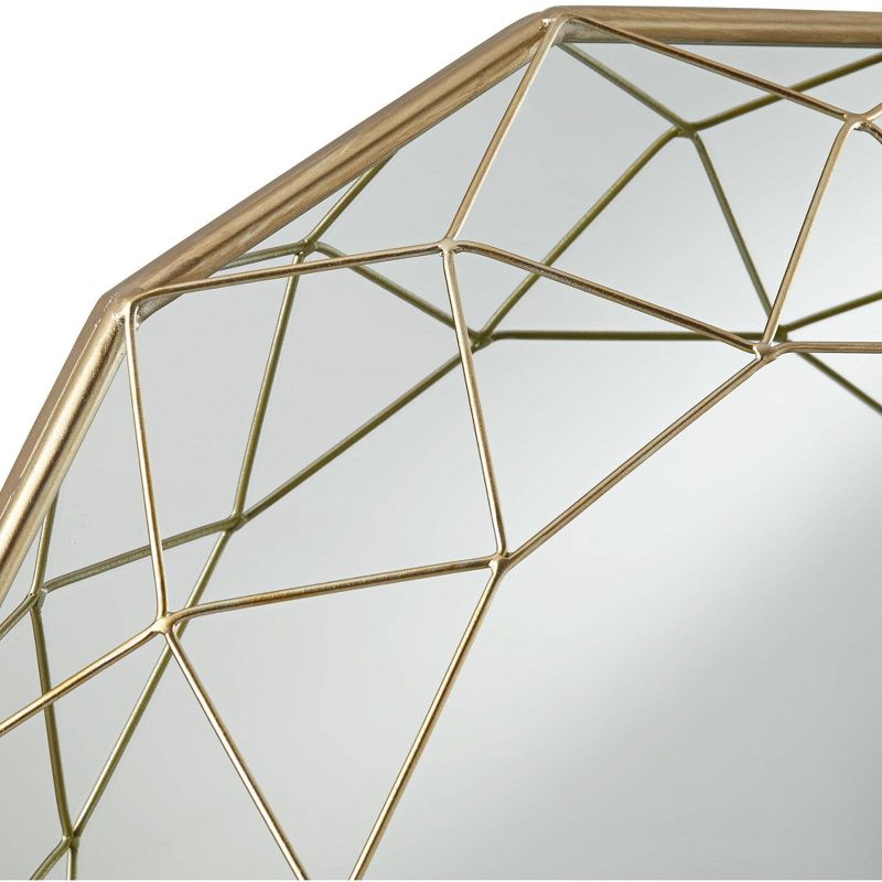 Noble Park Madeley Gold Metal Cage 29 1/2" Dodecagon Wall Mirror