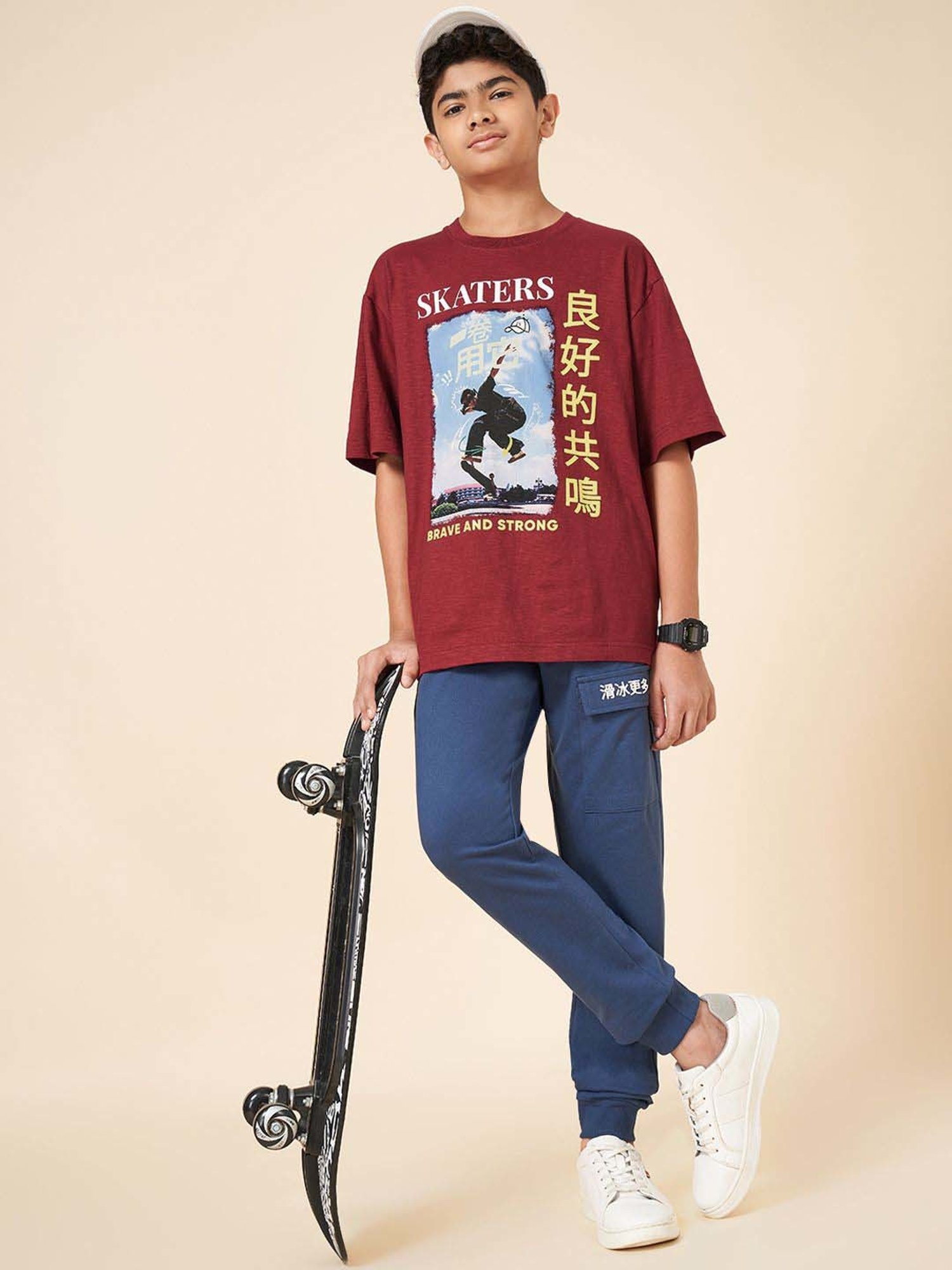 Coolsters by Pantaloons Boys Tibetan Red Cotton Printed T-Shirts