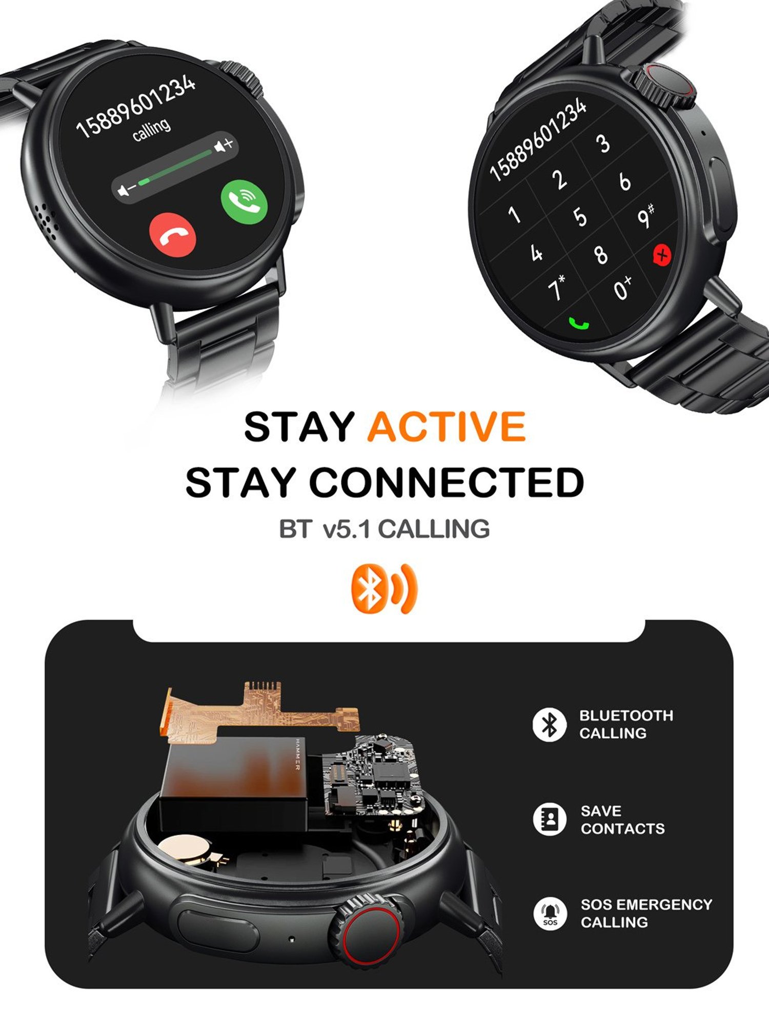 I Kall W1 Smartwatch (Black)