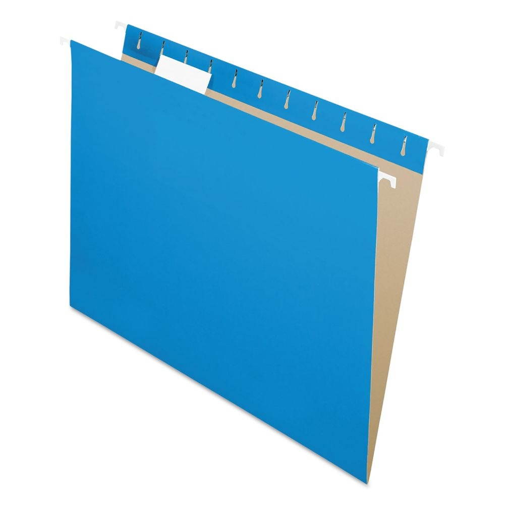 Essentials Colored Hanging Folders 1/5 Tab Letter Blue 25/Box