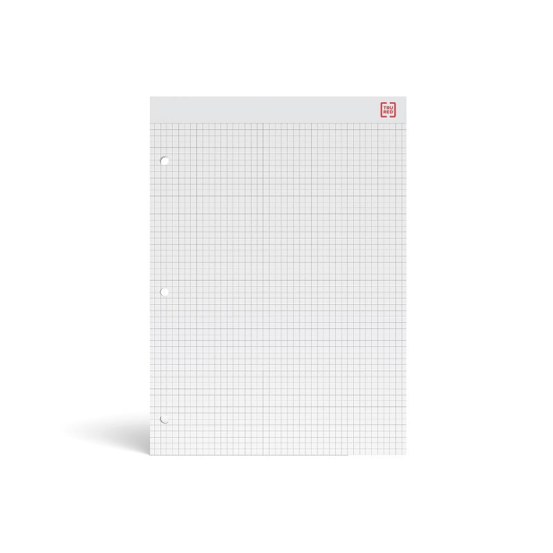 TRU RED Notepads, 8.5" x 11.75", Graph Ruled, White, 50 Sheets/Pad TR57341