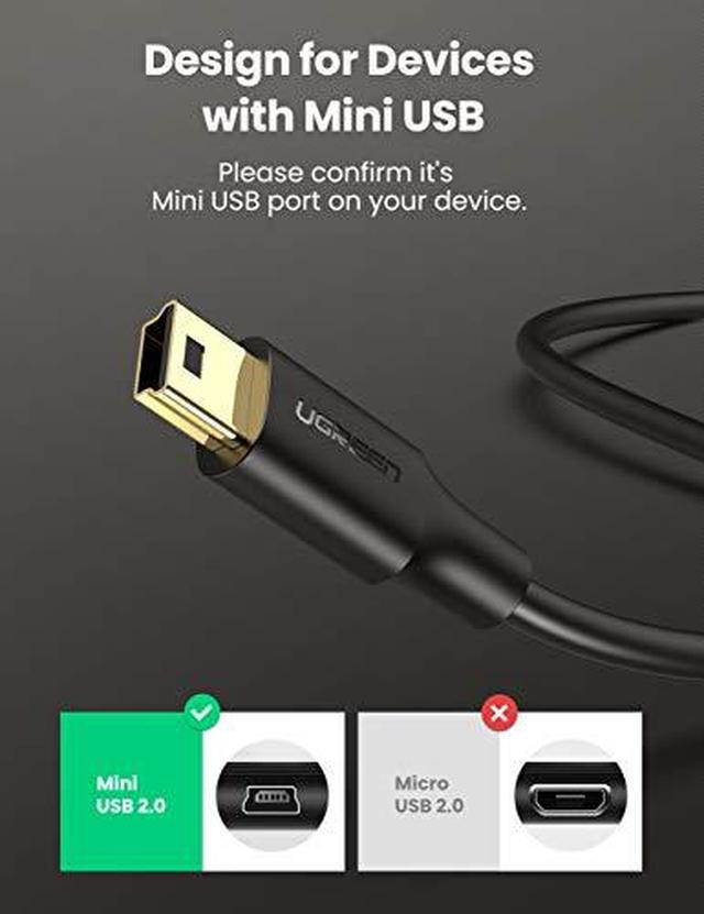 UGREEN Mini USB Cable USB 2.0 Type A to Mini B Cable Data Charging Cord Compatible for GoPro Hero 3+, Hero HD, PS3 Controller, Phone, MP3 Player, Dash Cam, Digital Camera, SatNav, GPS Receiver,PDA 3ft
