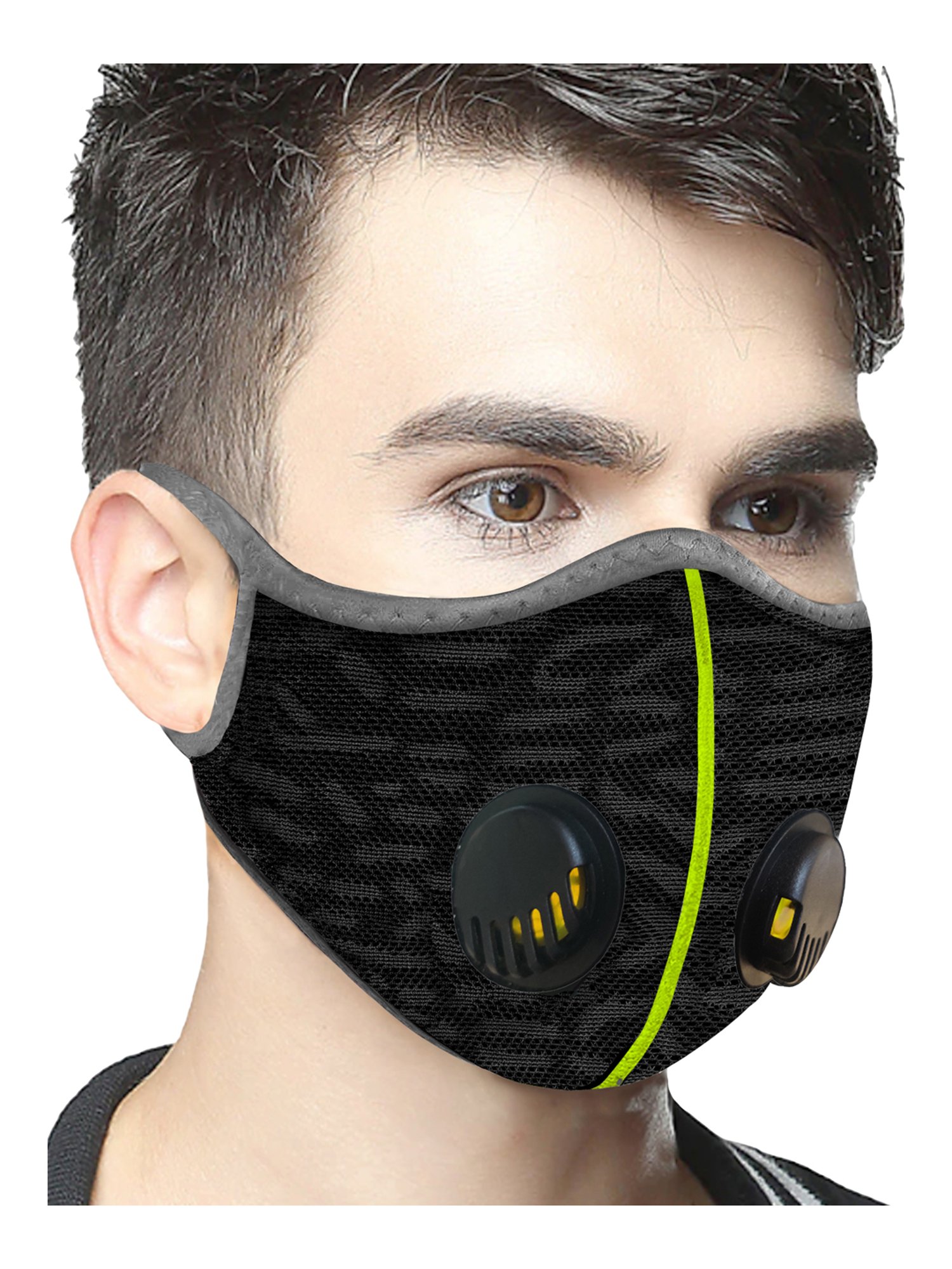 Lioncrown 4 Layered N95 Face Mask with Dural Air Valves - Pack of 2