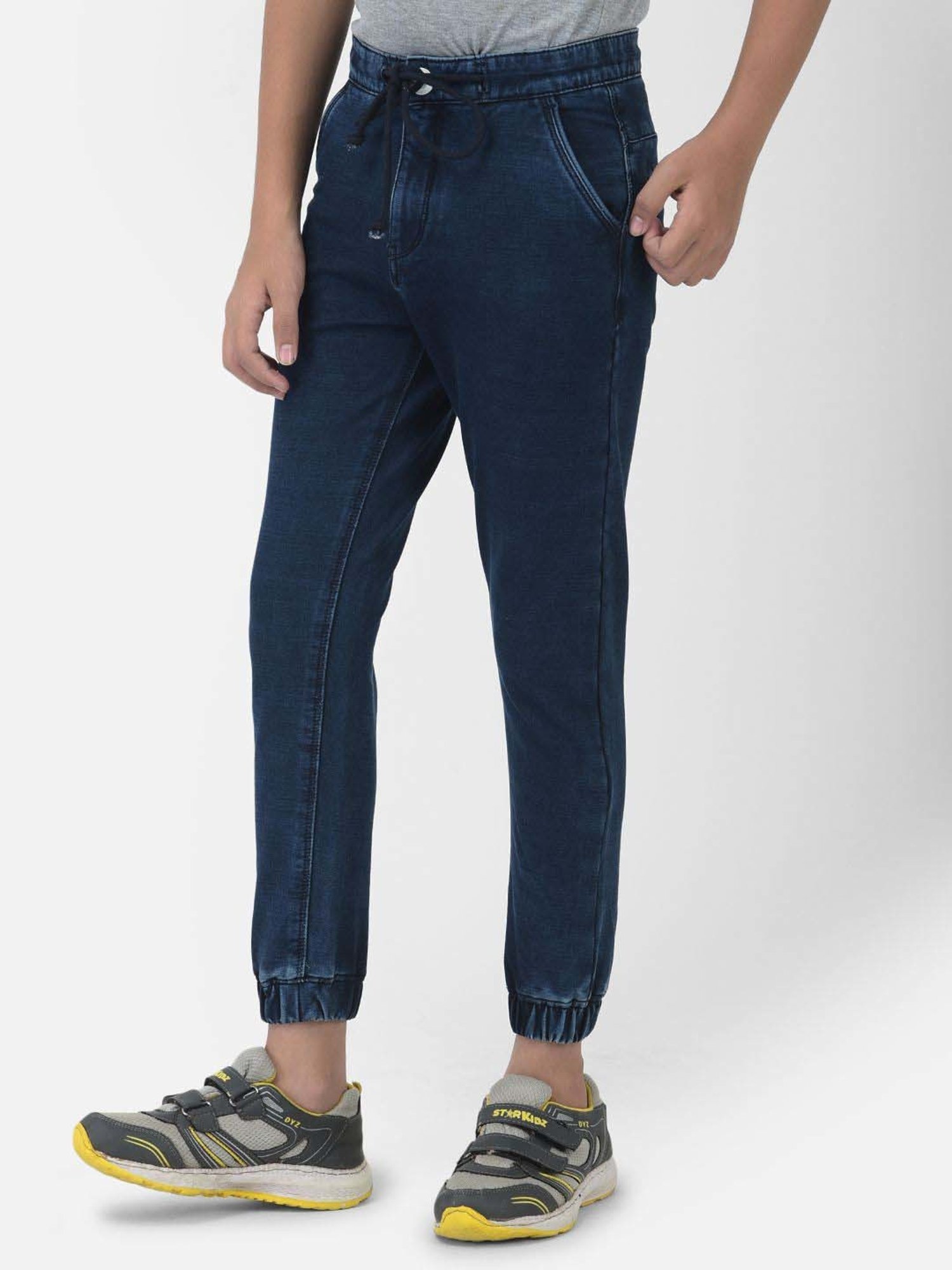 Crimsoune Club Boys Navy Blue Slim Fit Pants