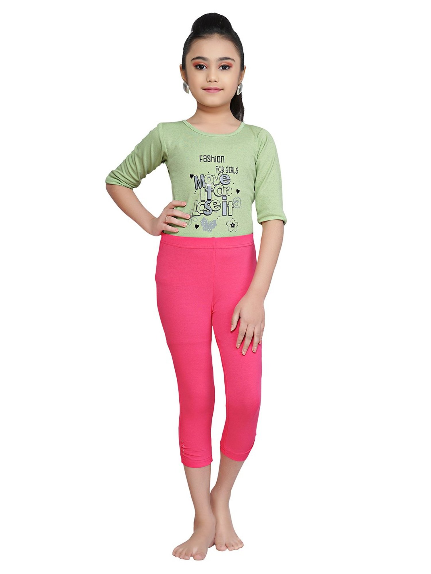 Tiny Girl Dark Pink Solid Leggings