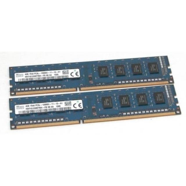 2 x 4GB (8GB TOTAL) SK Hynix HMT451U6BFR8A-PB PC3L-12800U 1Rx8 Desktop Memory