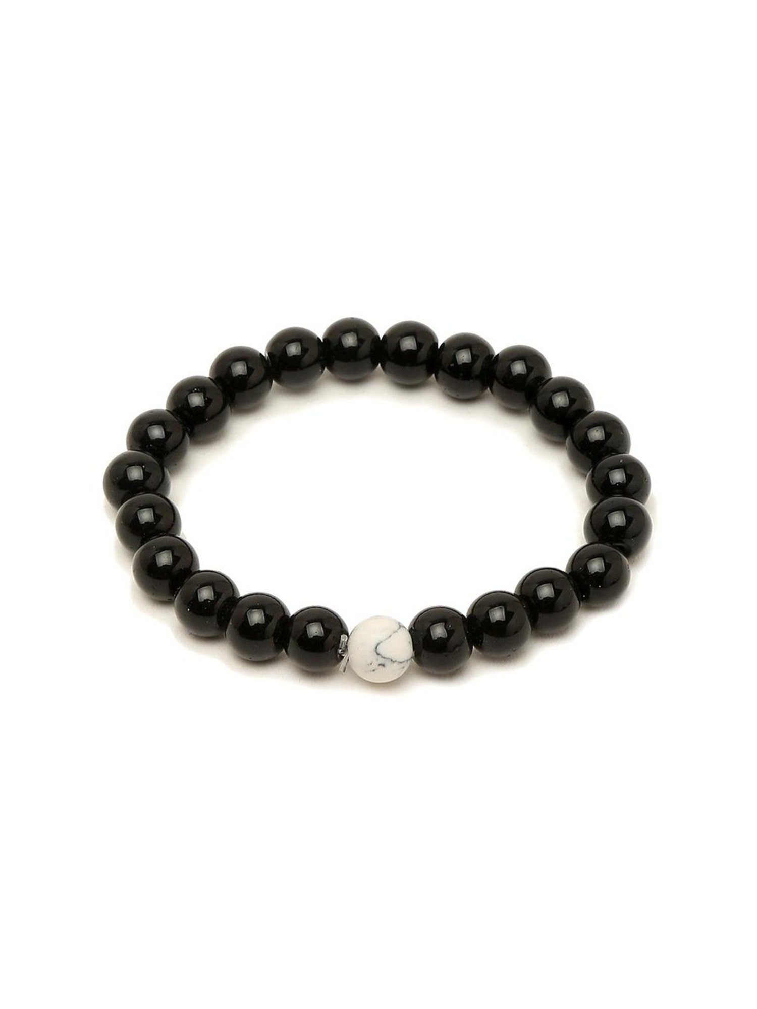 YouBella Multicolour Natural Stones Stylish Couple Love Flexible fit Bracelet - Set of 2