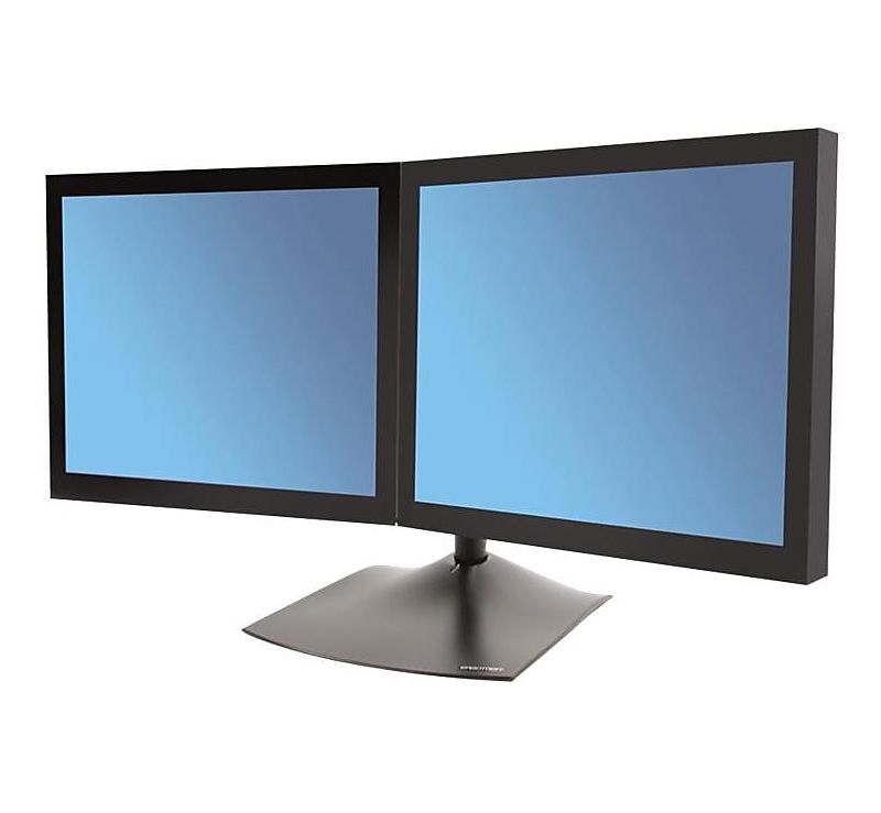Ergotron DS100 Dual-Monitor Desk Stand, for up to 24" Screens, Black 33-322-200