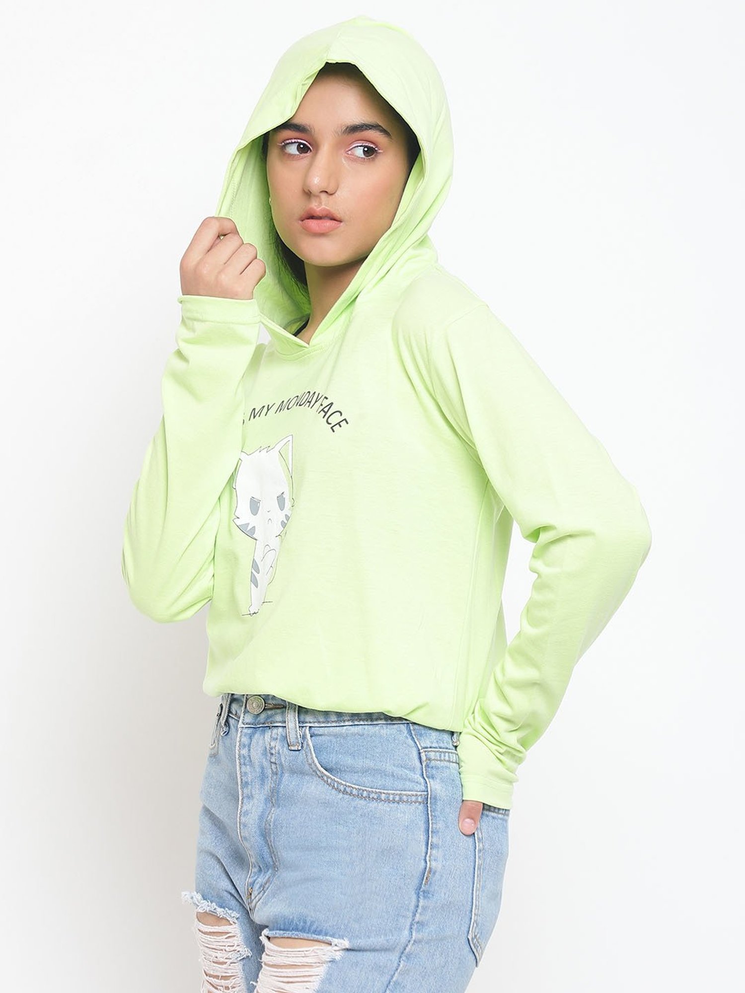 Lil Tomatoes Kids Green Printed Full Sleeves Top