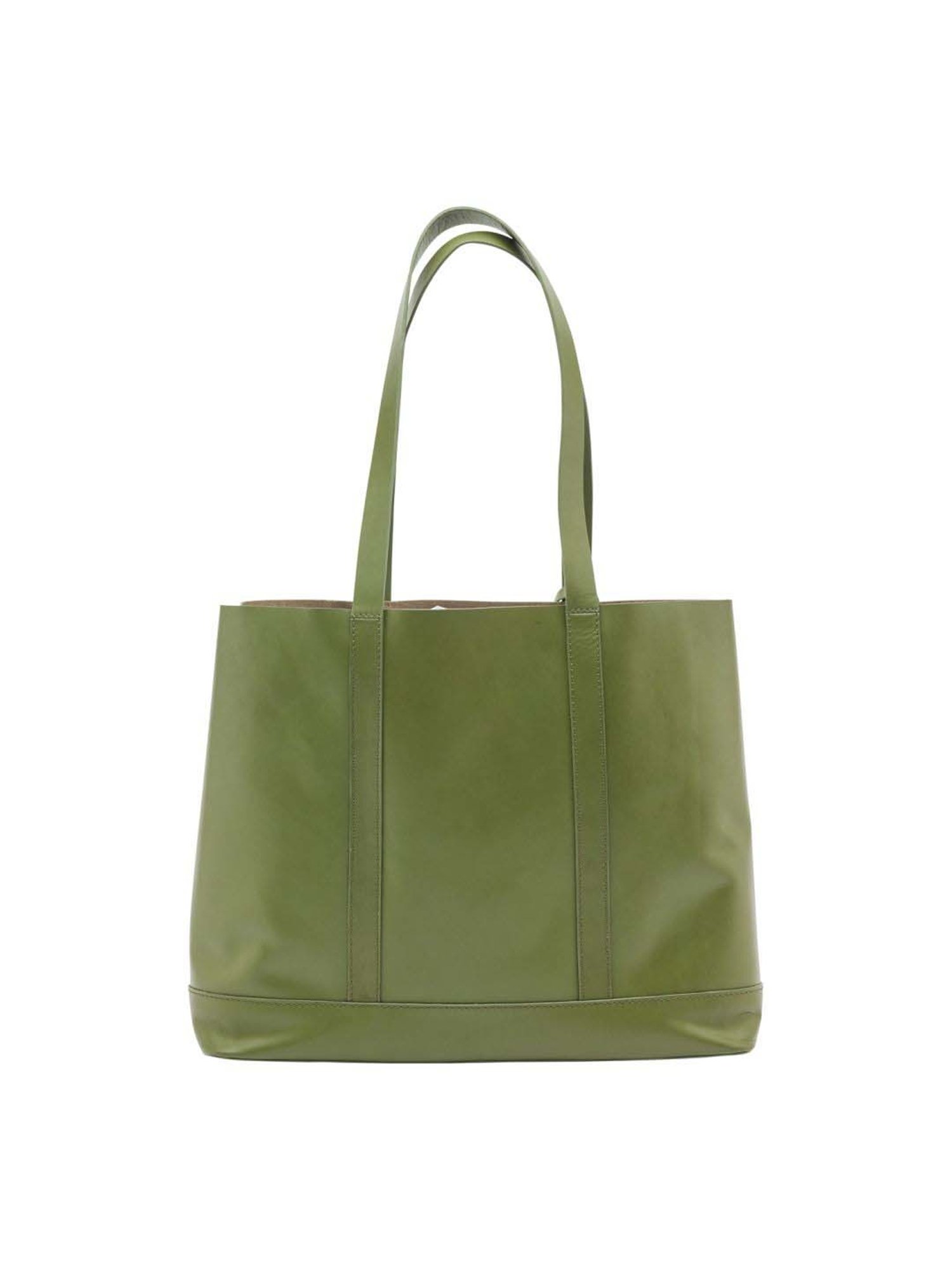 Tohl Down to Earth Green Solid Medium Tote Handbag with pouch