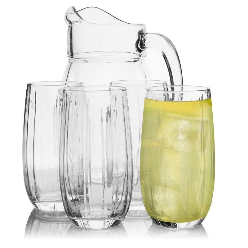 Pasabahce Linka 5 Piece Glass Pitcher and Tumbler Set