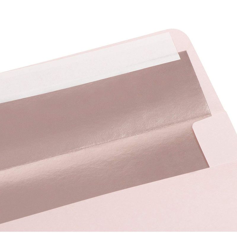 50-Pack A1 Blush Pink Rose Gold Foil Lined Envelopes for 3X5 Invitation Announcements, Wedding Rsvp, Graduation, Birthday, 120Gsm, 3.6 x 5.1 inches